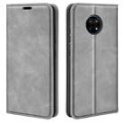 For Nokia G50 Retro-skin Business Magnetic Suction Phone Leather Case with Holder & Card Slots & Wallet(Grey) - 1