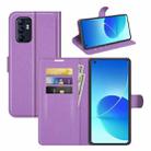 Litchi Texture Leather Phone Case For OPPO Reno6 4G (Purple) - 1