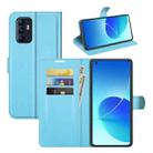Litchi Texture Leather Phone Case For OPPO Reno6 4G (Blue) - 1