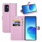 Litchi Texture Leather Phone Case For OPPO Reno6 4G (Pink) - 1