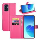 Litchi Texture Leather Phone Case For OPPO Reno6 4G (Rose Red) - 1