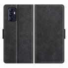 For OPPO Reno6 4G Dual-side Magnetic Buckle Horizontal Flip Leather Case with Holder & Card Slots & Wallet(Black) - 1