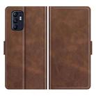 For OPPO Reno6 4G Dual-side Magnetic Buckle Horizontal Flip Leather Case with Holder & Card Slots & Wallet(Brown) - 1