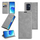 Retro-skin Magnetic Suction Leather Phone Case For OPPO Reno6 4G(Grey) - 1