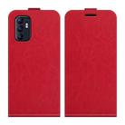 For OPPO Reno6 4G R64 Texture Vertical Flip Leather Case with Card Slots & Photo Frame(Red) - 1