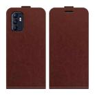 For OPPO Reno6 4G R64 Texture Vertical Flip Leather Case with Card Slots & Photo Frame(Brown) - 1
