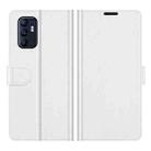 For OPPO Reno6 4G R64 Texture Horizontal Flip Protective Case with Holder & Card Slots & Wallet& Photo Frame(White) - 1