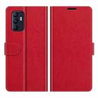 For OPPO Reno6 4G R64 Texture Horizontal Flip Protective Case with Holder & Card Slots & Wallet& Photo Frame(Red) - 1