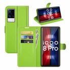 Litchi Texture Leather Phone Case For vivo iQOO 8 Pro (Green) - 1
