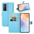 Litchi Texture Leather Phone Case For vivo X70(Blue) - 1