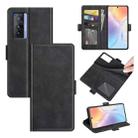 For vivo X70 Dual-side Magnetic Buckle Flip Leather Phone Case(Black) - 1