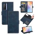 For vivo X70 Dual-side Magnetic Buckle Flip Leather Phone Case(Dark Blue) - 1