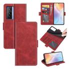 For vivo X70 Dual-side Magnetic Buckle Flip Leather Phone Case(Red) - 1