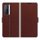 For vivo X70 Pro R64 Texture Horizontal Flip Protective Case with Holder & Card Slots & Wallet& Photo Frame(Brown) - 1