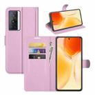 Litchi Texture Leather Phone Case For vivo X70 Pro(Pink) - 1