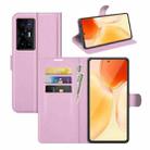 Litchi Texture Leather Phone Case For vivo X70 Pro+(Pink) - 1