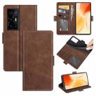 For vivo X70 Pro+ Dual-side Magnetic Buckle Flip Leather Phone Case(Brown) - 1