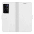 For vivo X70 Pro+ R64 Texture Horizontal Flip Protective Case with Holder & Card Slots & Wallet& Photo Frame(White) - 1