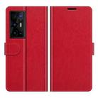 For vivo X70 Pro+ R64 Texture Horizontal Flip Protective Case with Holder & Card Slots & Wallet& Photo Frame(Red) - 1