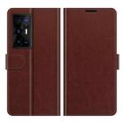 For vivo X70 Pro+ R64 Texture Horizontal Flip Protective Case with Holder & Card Slots & Wallet& Photo Frame(Brown) - 1