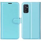 For Samsung Galaxy M52 5G Litchi Texture Horizontal Flip Protective Case with Holder & Card Slots & Wallet(Blue) - 1