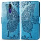 Butterfly Love Flowers Embossing Horizontal Flip Leather Case for OPPO F11, with Holder & Card Slots & Wallet & Lanyard(Blue) - 1
