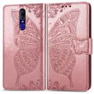 Butterfly Love Flowers Embossing Horizontal Flip Leather Case for OPPO F11, with Holder & Card Slots & Wallet & Lanyard(Rose gold) - 1