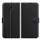 For Nokia C01 Plus Litchi Texture Horizontal Flip Protective Case with Holder & Card Slots & Wallet(Black) - 1