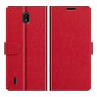 For Nokia C01 Plus R64 Texture Single Horizontal Flip Phone Protective Case with Holder & Card Slots & Wallet& Photo Frame(Red) - 1