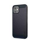 For iPhone 12 mini MOF Gentleness Series Brushed Texture Carbon Fiber Soft TPU Case (Blue) - 1