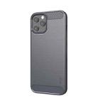 For iPhone 12 / 12 Pro MOF Gentleness Series Brushed Texture Carbon Fiber Soft TPU Case(Gray) - 1