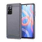 For Xiaomi Redmi Note11 / Poco M4 Pro 5G MOFI Gentleness Series Brushed Texture Carbon Fiber Soft TPU Phone Case(Gray) - 1