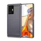 For Xiaomi Mi 11T / 11T Pro MOFI Gentleness Series Brushed Texture Carbon Fiber Soft TPU Phone Case(Gray) - 1