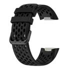 For Fitbit Charge 5 Monochromatic Breathable Silicone Watch Band(Black) - 1