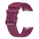 For Fitbit Charge 5 Monochromatic Breathable Silicone Watch Band(Wine Red) - 1