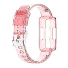 For Fitbit Luxe Transparent Silicone Integrated Watch Band(Transparent Pink) - 1