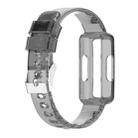 For Fitbit Luxe Transparent Silicone Integrated Watch Band(Transparent Black) - 1