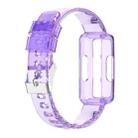 For Fitbit Ace 3 Transparent Silicone Integrated Watch Band(Transparent Purple) - 1