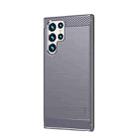 For Samsung Galaxy S22 Ultra 5G MOFI Gentleness Series Brushed Texture Carbon Fiber Soft TPU Case(Gray) - 1