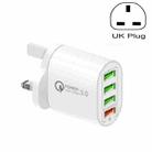 QC-04 QC3.0 + 3 x USB 2.0 Multi-ports Charger for Mobile Phone Tablet, UK Plug(White) - 1