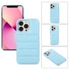 For iPhone 13 Thick Down Jacket Soft PU Phone Case (Blue) - 1
