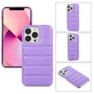 For iPhone 13 Pro Max Thick Down Jacket Soft PU Phone Case(Purple) - 1