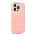 For iPhone 12 / 12 Pro Thick Down Jacket Soft PU Phone Case(Pink) - 3