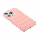For iPhone 12 / 12 Pro Thick Down Jacket Soft PU Phone Case(Pink) - 5