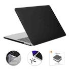 ENKAY Hat-Prince 3 in 1 Matte Laptop Protective Case + TPU Keyboard Film + Anti-dust Plugs Set for MacBook Pro 14.2 inch A2442 2021/A2779 2023, Version:US Version(Black) - 1