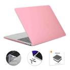 ENKAY Hat-Prince 3 in 1 Matte Laptop Protective Case + TPU Keyboard Film + Anti-dust Plugs Set for MacBook Pro 14.2 inch A2442 2021/A2779 2023, Version:US Version(Pink) - 1