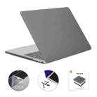 ENKAY Hat-Prince 3 in 1 Matte Laptop Protective Case + TPU Keyboard Film + Anti-dust Plugs Set for MacBook Pro 14.2 inch A2442 2021/A2779 2023, Version:US Version(Grey) - 1