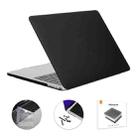 ENKAY Hat-Prince 3 in 1 Matte Laptop Protective Case + TPU Keyboard Film + Anti-dust Plugs Set for MacBook Pro 14.2 inch A2442 2021/A2779 2023, Version:EU Version(Black) - 1