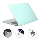 ENKAY Hat-Prince 3 in 1 Matte Laptop Protective Case + TPU Keyboard Film + Anti-dust Plugs Set for MacBook Pro 14.2 inch A2442 2021/A2779 2023, Version:EU Version(Light Green) - 1