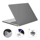 ENKAY Hat-Prince 3 in 1 Matte Laptop Protective Case + TPU Keyboard Film + Anti-dust Plugs Set for MacBook Pro 16.2 inch A2485 2021/A2880 2023, Version:EU Version(Grey) - 1